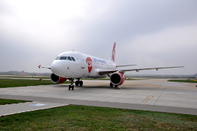 Výroční let Airbusu A319 na brněnském letišti